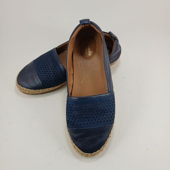 Clarks Artisan Women's Reeney Helen Slip On Espadrilles Comfort w/ Juit Blue 7.5 - Picture 1 of 10
